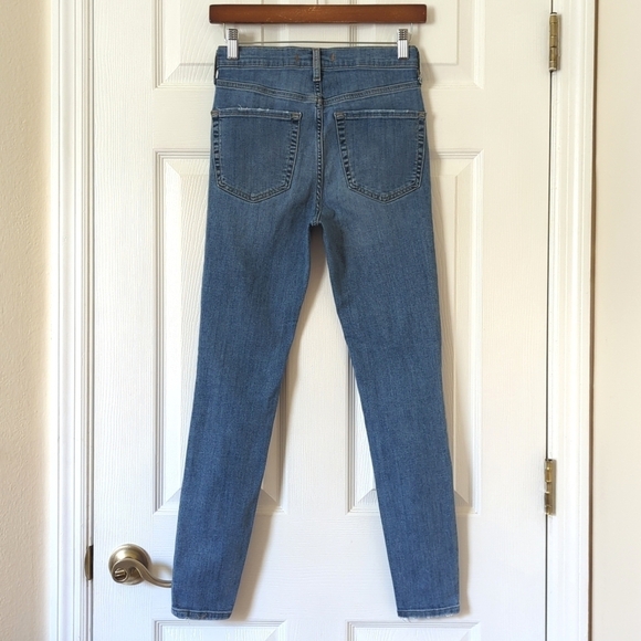 Free People Distressed Medium Wash High Waisted Ankle Cropped Skinny Jeans 26 - Picture 4 of 14
